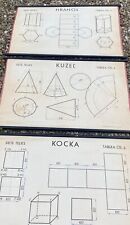 3 X  Original vintage 1950s school Charts of geometry mathematics picture