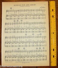 UNIVERSITY OF MICHIGAN Vtg Song Sheet c1938 