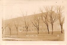Mt Mount Ayr Iowa~High School~Chautauqua Begins Tomorrow~Too Hot~Aug 1914 RPPC picture