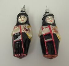 LOT OF TWO (2) VINTAGE 1984 INGE-GLAS CHIMNEY SWEEP WEST GERMANY ORNAMENT #7021 picture