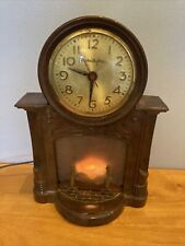 Vintage MasterCrafters Fireplace Clock Lights Animated Motion No. 272 Working picture