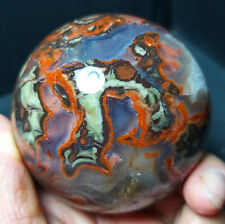 RARE 425.8G 68mm Natural Polishing Money Agate Crystal Sphere Ball Healing A2086 picture