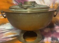 VINTAGE KOREAN HOT POT SOLID BRASS. APPROXIMATELY 9” TALL 11” WIDE PRETTY BIG.@@ picture