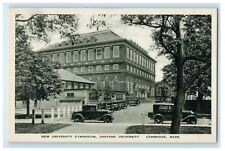 New Harvard University Gymnasium Old Cars Cambridge Massachusetts MA Postcard picture