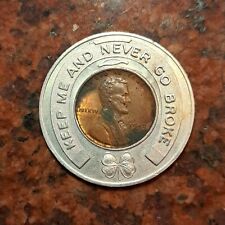 VINTAGE ENCASED GOOD LUCK PENNY - #B3907 picture