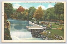 Lock Haven Pennsylvania~Waterfalls & Outlet~McElhattan Dam~1920s Postcard picture