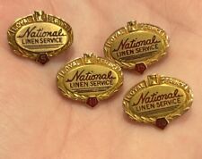 VTG National Linen Service Employee Milestone Year Pins Lot 1/10 10k Stamp picture