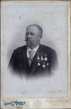 Edouard Morren, Leuven, man wearing medals.  Vintage print. Print  picture