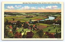 Postcard Bird's Eye View Muskingum Valley River Marietta Ohio OH picture