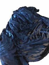 Vintage Royal Blue Silk Velvet Burn Out Fabric picture