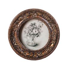 SIKOO Small Vintage 3×3 Round Picture Frame Antique Ornate Mini Photo Frame V... picture