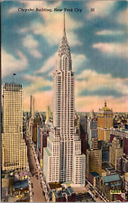 Vintage C. 1940's Chrysler Building 42nd St. Lexington Ave. New York NY Postcard picture