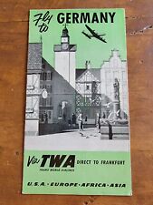TWA Direct to Frankfurt, Germany VINTAGE 1952 Airline Travel Brochure picture