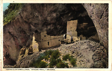 ARIZONA Phoenix Tonto Cliff Dwellings APACHE TRAIL Globe Vintage Postcard picture