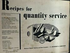1953 Recipes for Quantity Service Bureau of Home Nutrition and Home Economics picture