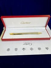 Authentic Cartier Pen Palladium Gold Trim Ballpoint Pen New Old Stock Box picture