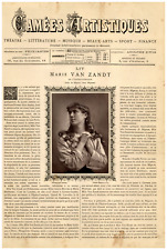 Goupil, Artistic Cameos, Marie Van Zandt (Comic Opera) Vintage pr picture