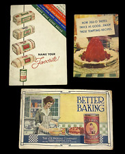3 VTG 1930's Jello Advertising Booklet Recipes Bond Bread Watkins Baking Powder picture