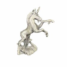 Vintage Pewter Rearing Bearded Unicorn Miniature Figurine 3.5