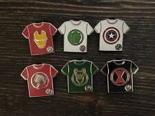 Disney Pin 2024 Disneyland Hidden Mickey Marvel T-Shirt Pin set with CHASER picture