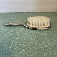Vintage Silver Plated Hair Brush Beautiful Rose Designs 8