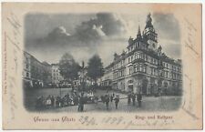 1899 Germany Gruss Aus Glatz Kłodzko Poland Town Hall Antique Postcard picture