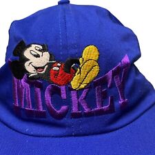VTG mickey mouse baseball hat embroidered blue elastic back 5 panel EUC picture