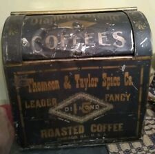 Antique Large Diamond Coffee Thomson & Taylor Spice Coffee Bin General Store  picture