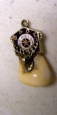 Antique 10kt Yellow Gold Elks Tooth B.P.O.E. Club Lodge Pendant/Fob CJP Ruby Eye picture