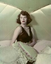 Ava Gardner beautiful pose in black nightdress c.1940s sitting in bed 24x36 Post picture
