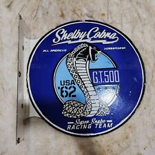 SHELBY COBRA FLANGE 2 SIDED 17 1/2 X 17 INCHES ENAMEL SIGN picture