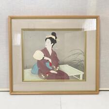 Shoen Uemura Firefly Woodblock Print Beautiful Woman Kimono Japaneseframed Nishi picture