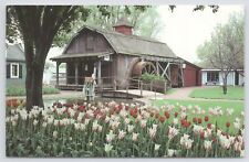 Pella Iowa~Historical Village in Spring~Beason-Blommers Mill~Tulips~'91 Postcard picture