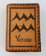 Vintage Leather Cover Zodiac Aquarius Matchbook In French picture