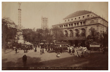 Paris, Place du Châtelet, vintage print, ca.1875 vintage print print d's print picture
