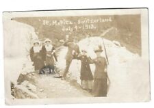 RPPC St Moritz Switzerland 1913 Group Real Photo Postcard C. Zoller Rochester NY picture