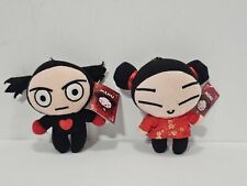 New Pucca And Garu Mini Plush Dolls 4” w/ Window Suction Cup & MENU tags RARE  picture