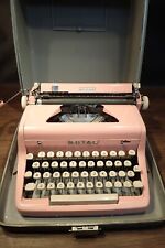 Vintage 1950's PINK Royal Quiet Deluxe Typewriter w/ Original Tweed Case  picture