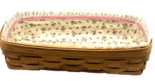 Longaberger 1992 Woven Rectangular Bread Basket + Liners (Floral) / Vintage picture