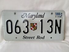 Vintage 1999 Maryland Street Rod 063 13N License Plate 02423 picture
