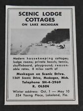 1966 Print Ad Michigan Muskegon Scenic Lodge Cottages Lake 1369 Drive art Beach picture