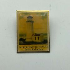 Vintage North Head Lighthouse Ilwaco Washington Lapel Hat Pin Made In USA B2 picture