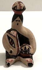 Native American Folk Art Jemez Pueblo Storyteller Woman Pottery Figurine Vintage picture