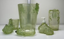 Light Green Acrylic Lucite Tree Frog Full Bathroom Set. Vintage 1960s MCM picture