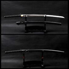 All Black Katana Battle Ready T10 Japanese Samurai Razor Sharp Functional Sword picture