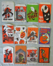 12 Vintage Halloween Paper Trick or Treat Candy Bag Lot Witch Ghost Black Cat picture