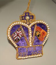 Queen Elizabeth Crown Platinum Jubilee Ornament Crown Purple. Excellent Cond. picture