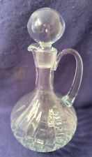 Vintage Optic Crystal Glass Ribbed Wine Decanter 10