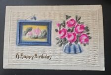 Vtg Raphael Tuck Post Card Happy Birthday Roses Preowned With Writing picture