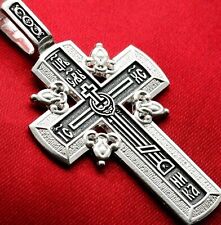 Golgotha Rare Crucifix Federov Design Russian Orthodox Prayer Silver 925 SALE  picture